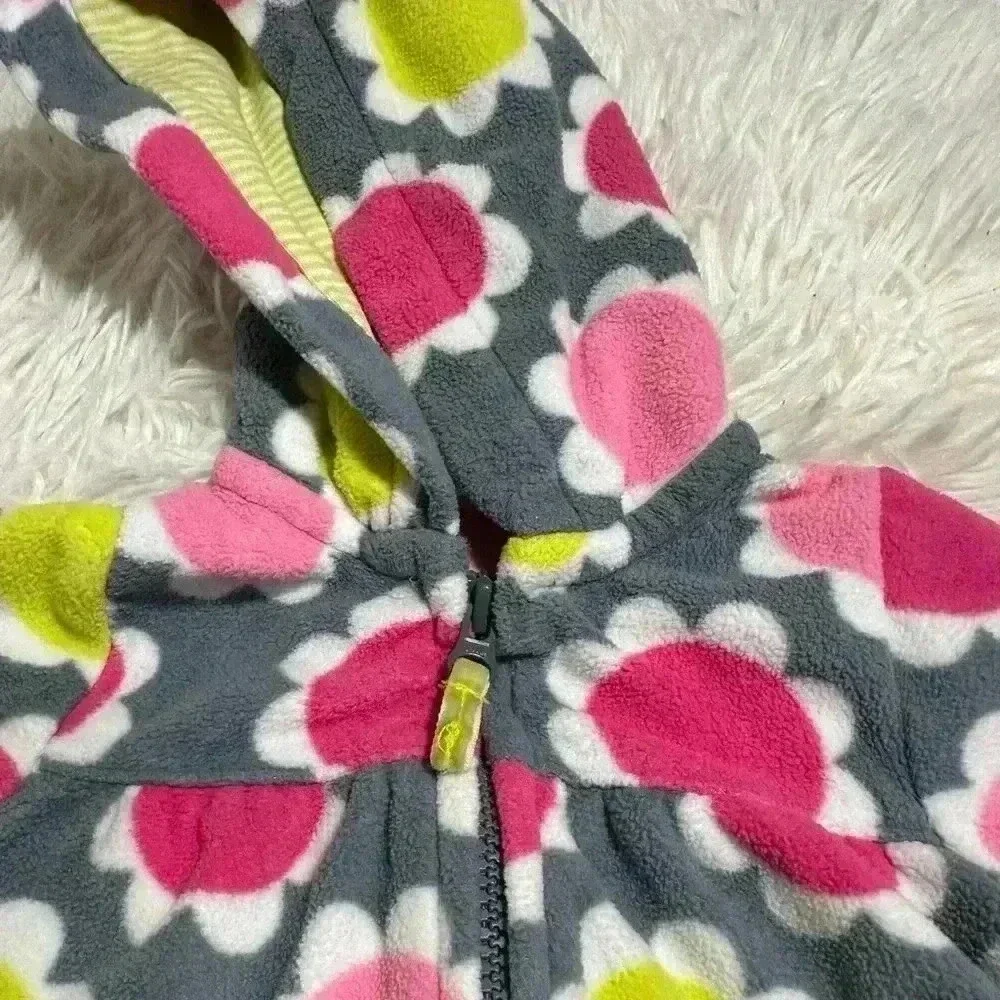 Carter's Girls Size Newborn‎ Long Sleeve Floral Gray & Pink Hoodie